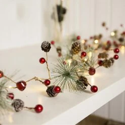 Led String Fairy Light Pine Cone Christmas Tree Garland Decors Red Bead And Pine Cone -Schmidt Butik 175791657 max 1