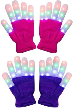 2 Pack Kids Light Gloves Children Finger Light Flashing Led Warm Gloves With Lights For Birthday Light Party Christmas Xmas Dance Thanksgivi -Schmidt Butik 191240232 max