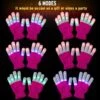 2 Pack Kids Light Gloves Children Finger Light Flashing Led Warm Gloves With Lights For Birthday Light Party Christmas Xmas Dance Thanksgivi