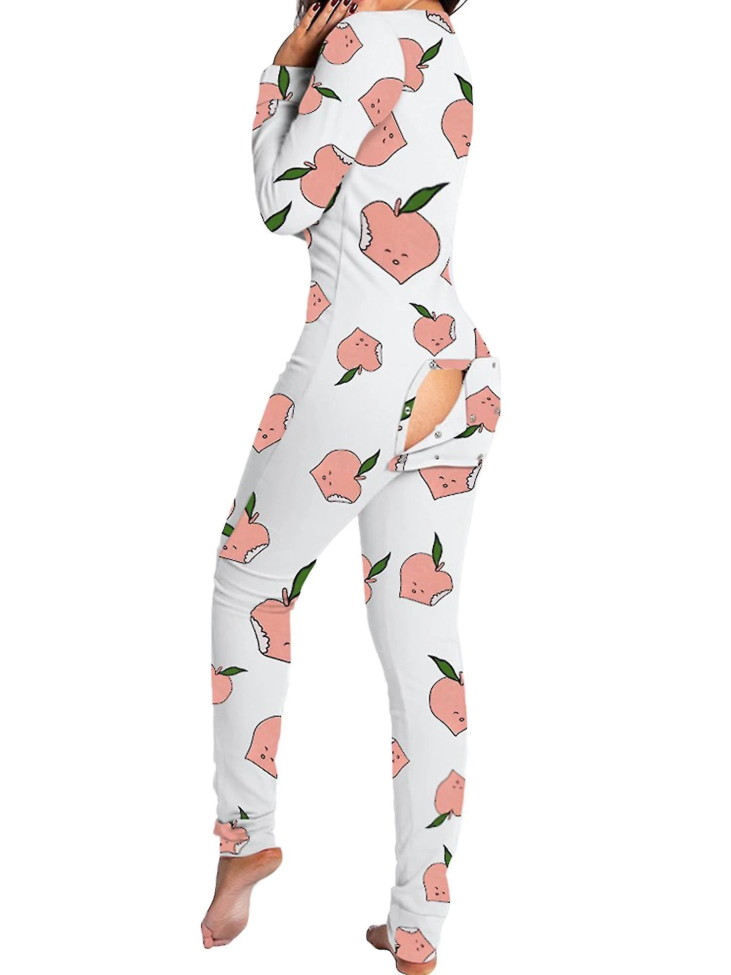 Kvinder Animal Pyjamas One Piece Christmas Bodysuit Buksedragt Langærmet Nattøj XL 3 Kvinder Animal Pyjamas One Piece Christmas Bodysuit Buksedragt Langærmet Nattøj XL - Billede 3