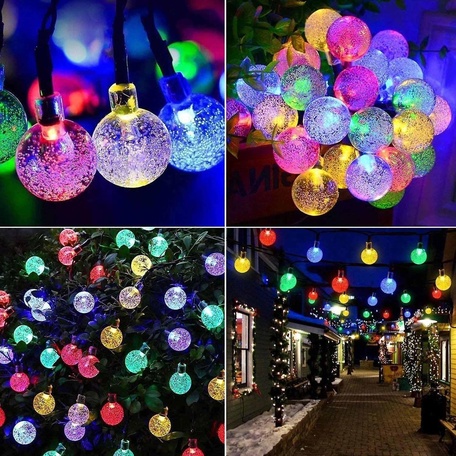 Outdoor Solar Fairy Lights 30 Led Crystal Ball Lights Christmas Decor 2 Outdoor Solar Fairy Lights 30 Led Crystal Ball Lights Christmas Decor - Billede 2