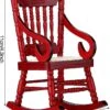 Doll House Wooden Chairs 1:12 Scale Christmas Dollhouse Model Chairs Mini Dollhouse Wooden Rock