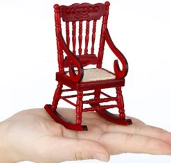 Doll House Wooden Chairs 1:12 Scale Christmas Dollhouse Model Chairs Mini Dollhouse Wooden Rock -Schmidt Butik 209908014 max