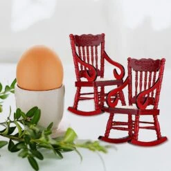 Doll House Wooden Chairs 1:12 Scale Christmas Dollhouse Model Chairs Mini Dollhouse Wooden Rock -Schmidt Butik 209908022 max