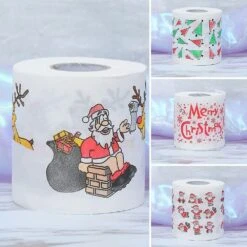 Christmas Toilet Roll Paper Home Santa Claus Bath Toilet Roll Paper Christmas Supplies Xmas Decor Tissue Roll 10*10cm Decor -Schmidt Butik 228812372 max