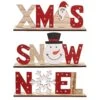 Christmas Wood Ornaments Xmas Letters Noel Xmas Snow Wood Sing Tabletop Decoration For Home Party 3 Pcs$christmas Tree Wood Ornaments Letter Xmas Deco