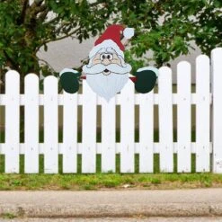 Wooden Fence Decoration,perfect Decor Durable Lawn Garden Ornament,outdoor Christmas Decoration (santa Claus) -Schmidt Butik 236091152 max