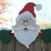 Wooden Fence Decoration,perfect Decor Durable Lawn Garden Ornament,outdoor Christmas Decoration (santa Claus)
