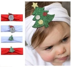 Santa Christmas Headband Baby Girl Hairband Compatible With Xmas Holiday Birthday