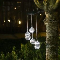 Led Wind Solar Lights For Garden Decor Color Changing Wind Chime Outdoor Solar Christmas Windbell Light Solar Powered