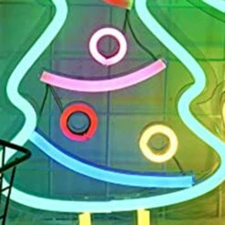 Xmas Tree Light Signs,usb Powered Christmas Festival Led Light Wall Decor Art Sign Light