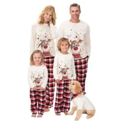 Christmas Elk Pyjamas Parent Child Set Family Matching Nightwear Xmas Casual Pjs