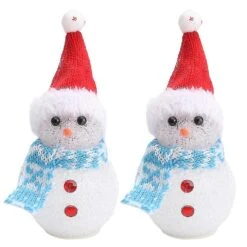 2PCS Christmas Night Lights Lmaps Colorful LED Luminous Xmas Snowman Toys