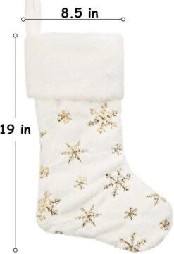 Christmas Stockings 4 Pack 19 Inch, Large Faux Fur Xmas Stocking With Gold Sequin Snowflakes For Family, Country Rustic Personalized Holiday Indoor De -Schmidt Butik 299773513 max