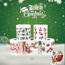 Christmas Toilet Roll Paper Novelty Santa Claus Tree Bath Tissue Napkin Party 5