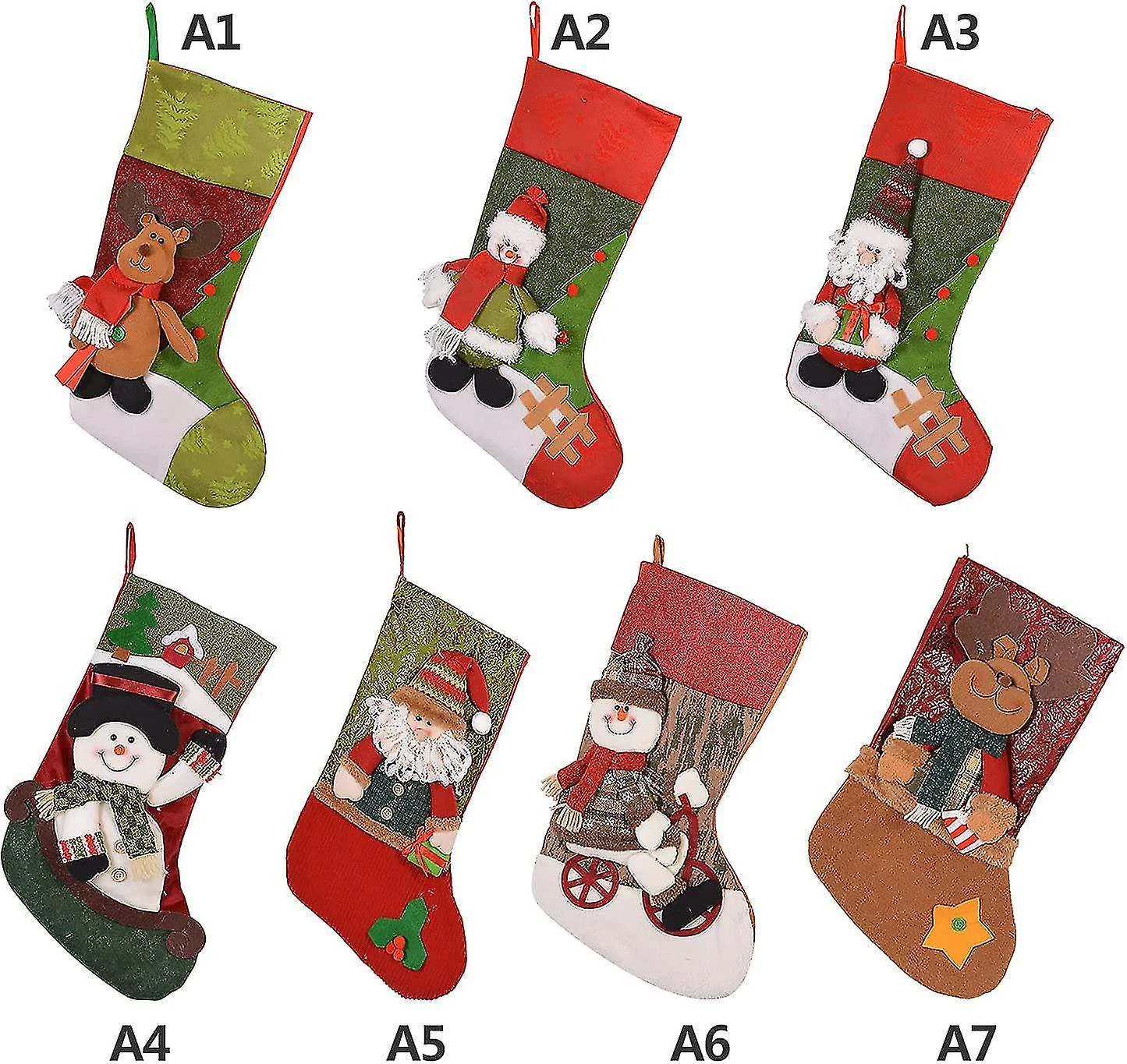 2023 - 50cm Wide Christmas Socks 3d Bear Pattern Candy Bag Kids Hanging Socks Home Decor Party Supplies A1 2 2023 - 50cm Wide Christmas Socks 3d Bear Pattern Candy Bag Kids Hanging Socks Home Decor Party Supplies A1 - Billede 2