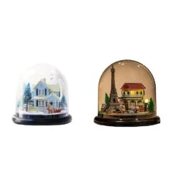 2 Set Dollhouse Assemble Kits Miniature Diy Handmade For Christmas Home