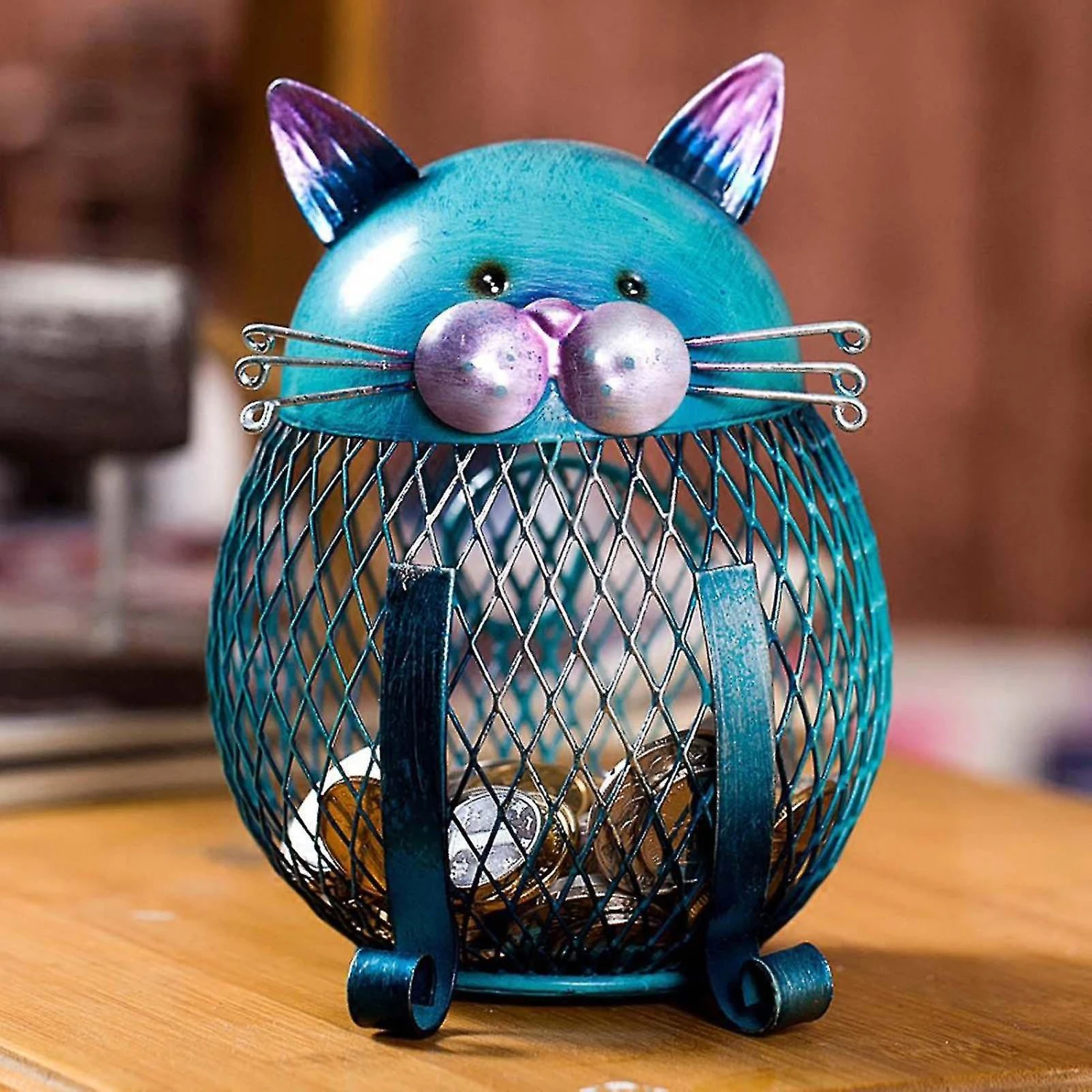 Cat Shaped Metal Coin Money Saving Box Cute Piggy Money Boxes Ecor Furnishing Articles Crafting Christmas Gift For Kids Starlight @bugu 3 Cat Shaped Metal Coin Money Saving Box Cute Piggy Money Boxes Ecor Furnishing Articles Crafting Christmas Gift For Kids Starlight @bugu - Billede 3