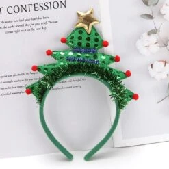 2 Pieces Of Green Christmas Tree Head Band Light Luminous Hair Band Christmas Headwear Performance Props Pxcl -Schmidt Butik 374488305 max