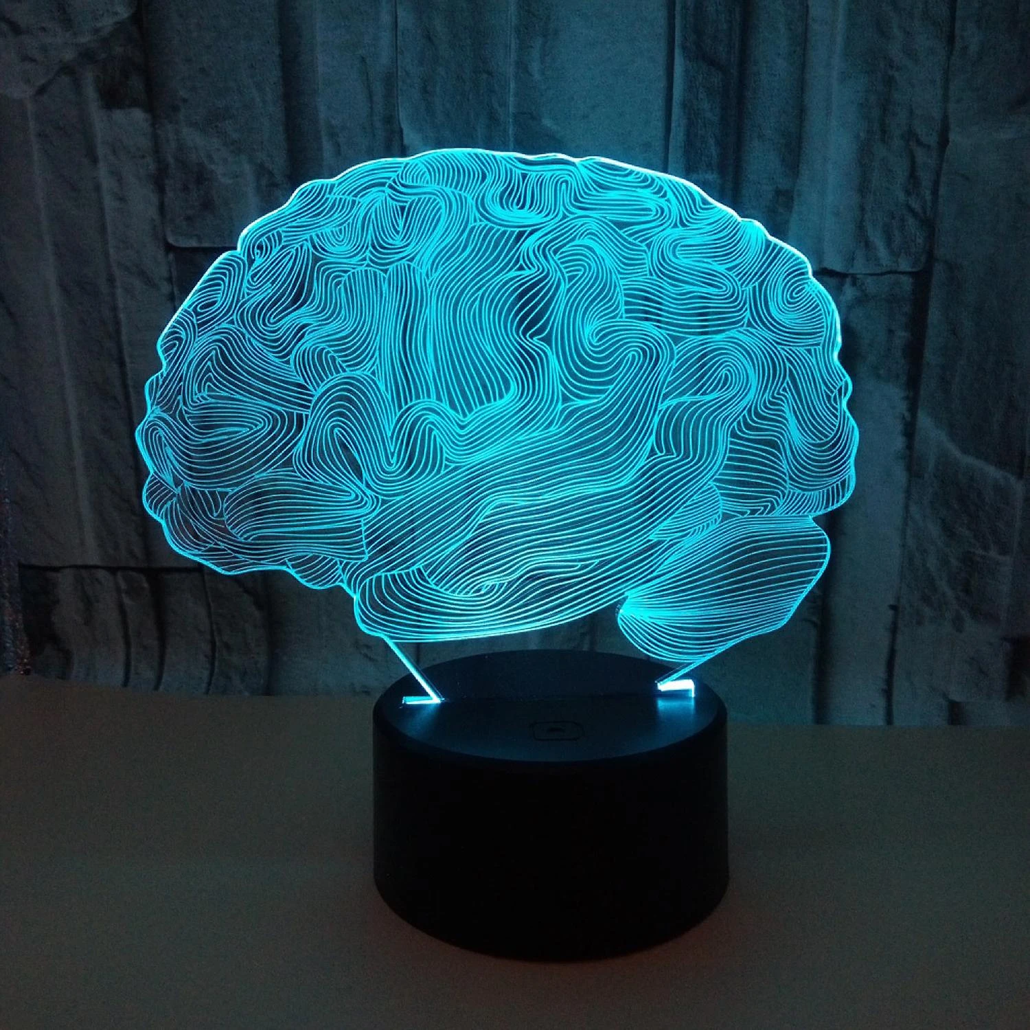 Qinwei Brain 3d Illusion Decoration Lamp Gawell 7 Color Changing Touch Switch Table Desk Night Light Birthday Christmas Gift With Acrylic FlatFor Br 2 Qinwei Brain 3d Illusion Decoration Lamp Gawell 7 Color Changing Touch Switch Table Desk Night Light Birthday Christmas Gift With Acrylic FlatFor Br - Billede 2