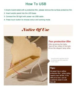 Qinwei 3d Illusion Lamp Anime Jojo's Bizarre AdventureNight Light With Remote Control For Bedroom Decorative Boys Girls Birthday Christmas -- Patter