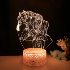 Qinwei 3d Illusion Lamp Anime Jojo's Bizarre AdventureNight Light With Remote Control For Bedroom Decorative Boys Girls Birthday Christmas -- Patter -Schmidt Butik 413031213 max