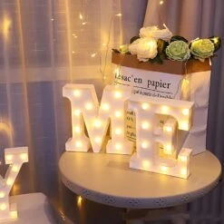 Qinwei Led Light Number Letter Sign For Night Light Wedding Birthday Party Christmas Home Decoration Number Lampletter A -Schmidt Butik 413042476 max