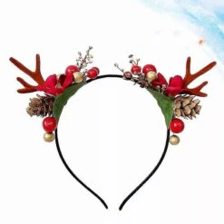 Floral Christmas Hair Hoops Decorative Pine Cone Headband Adorable Hair Bands Antler Head Hoops Party Favors Supplies Decorations -Schmidt Butik 432269536 max