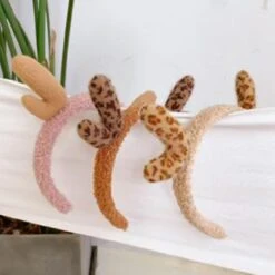 Cute Antler Plush Headband Christmas Hair Hoop Non-slip Headwear Accessories Coffee -Schmidt Butik 453309740 max