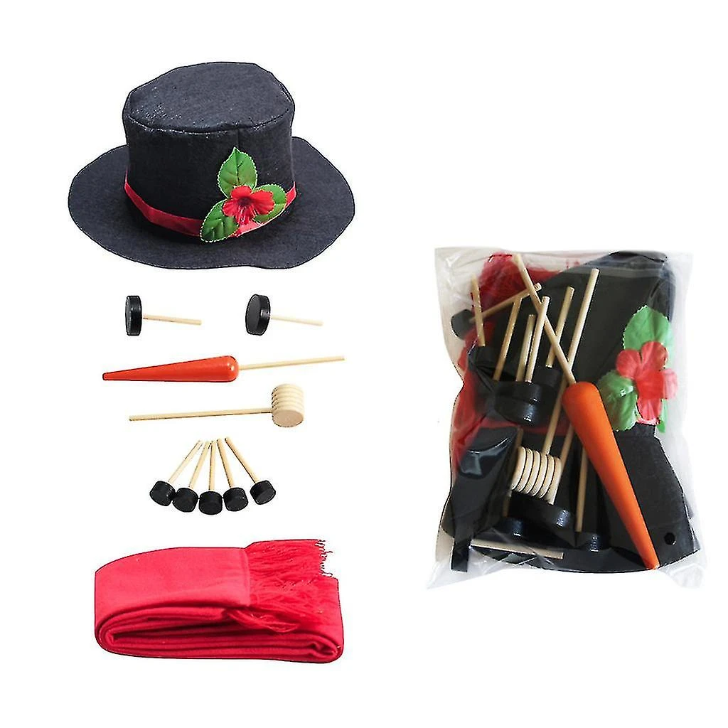Snowman Building Toy Hat Scarf Pipe Eyes Mouth Button Christmas Outdoor Toys 6 2 Snowman Building Toy Hat Scarf Pipe Eyes Mouth Button Christmas Outdoor Toys 6 - Billede 2