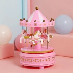 Music Box Carousel Gift Christmas Wedding Birthday Gift Decoration(1pcs-pink) @bugu -Schmidt Butik 458198760 max