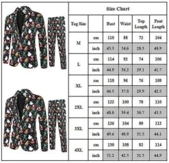Men Christmas Printed Smart Suit Set Slim Fit Tuxedo 2 Pieces Blazer Jacket Trousers Xmas Party Outfit XL 5 Men Christmas Printed Smart Suit Set Slim Fit Tuxedo 2 Pieces Blazer Jacket Trousers Xmas Party Outfit XL -Schmidt Butik 463549781 max