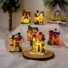 Christmas Decorations Resin Christmas Small House Micro Landscape Luminous Snow House Decorations (j) Pxcl