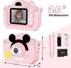 Kids Camera, 3-12 Years 1080p Hd 2.0 Inch Screen Kids Camera,birthday Gifts For Boys Girls Christmas Toys