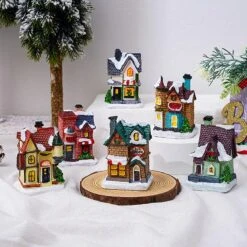 Christmas Decorations Resin Christmas Small House Micro Landscape Luminous Snow House Decorations (j) Pxcl -Schmidt Butik 485109568 max