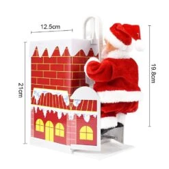 Santa Claus Climbing Chimney Doll,xmas Electric Doll,with Music For Christmas Decor Kids Gifts -Schmidt Butik 485594194 max