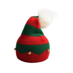 2022 New Christmas Hair Ball Bell Children's Woolen Hat European And American Christmas Knitted Hat