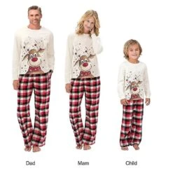 Christmas Elk Pyjamas Parent Child Set Family Matching Nightwear Xmas Casual Pjs -Schmidt Butik 490565470 max
