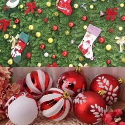 3.15'' Christmas Balls Shatterproof Painted Ornaments Party Decorations Set Of 6