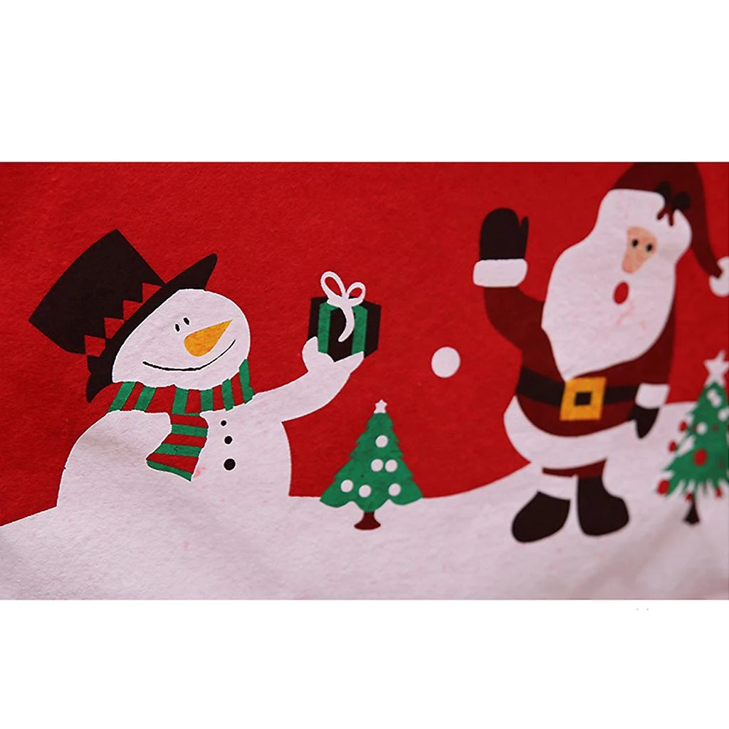 Christmas Chair Back Cover Santa Claus Cap Xmas Tree Snowman Printed Non-woven F 2 Christmas Chair Back Cover Santa Claus Cap Xmas Tree Snowman Printed Non-woven F - Billede 2