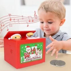 Santa Claus Steal Coin Money Box Children Learning Saving Banks Educational Christmas Gift For Kid @bugu