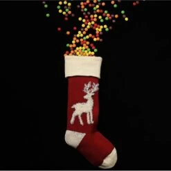 2 Pieces Of Knitted Trees Decorative Reindeer Pattern Personalized Christmas Socks -Schmidt Butik 505624981 max