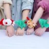 4pcs Christmas Slap Bracelets Kids Snap Bandbander For Christmas Circle Pop Christmas Trim