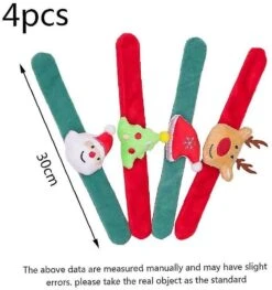 4pcs Christmas Slap Bracelets Kids Snap Bandbander For Christmas Circle Pop Christmas Trim -Schmidt Butik 509077110 max