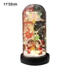 Christmas Rose Music Box Gift Light Glass Dome Light Artificial Rose Gift Unique Gift For Girlfriend White - Music Bo* -Schmidt Butik 519175432 max