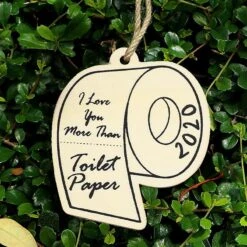 2pcs Christmas Home Decor Hangable Wooden Toilet Paper Roll Design Pendants Jikaix -Schmidt Butik 520186579 max