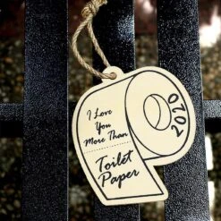 2pcs Christmas Home Decor Hangable Wooden Toilet Paper Roll Design Pendants Jikaix -Schmidt Butik 520186743 max