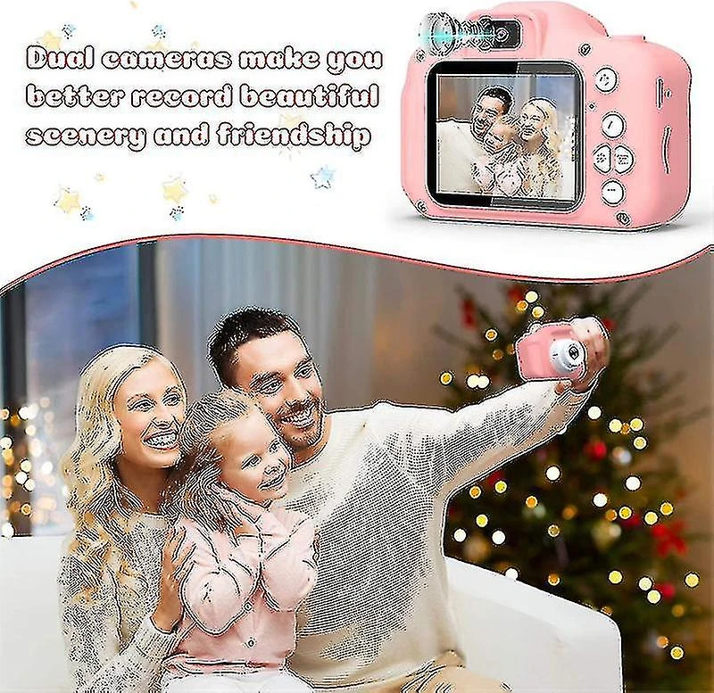 Shockproof Selfie Kids Digital Video Camera Toy Christmas Birthday Gifts Pink 5 Shockproof Selfie Kids Digital Video Camera Toy Christmas Birthday Gifts Pink - Billede 5