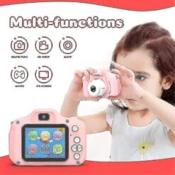 Shockproof Selfie Kids Digital Video Camera Toy Christmas Birthday Gifts Pink