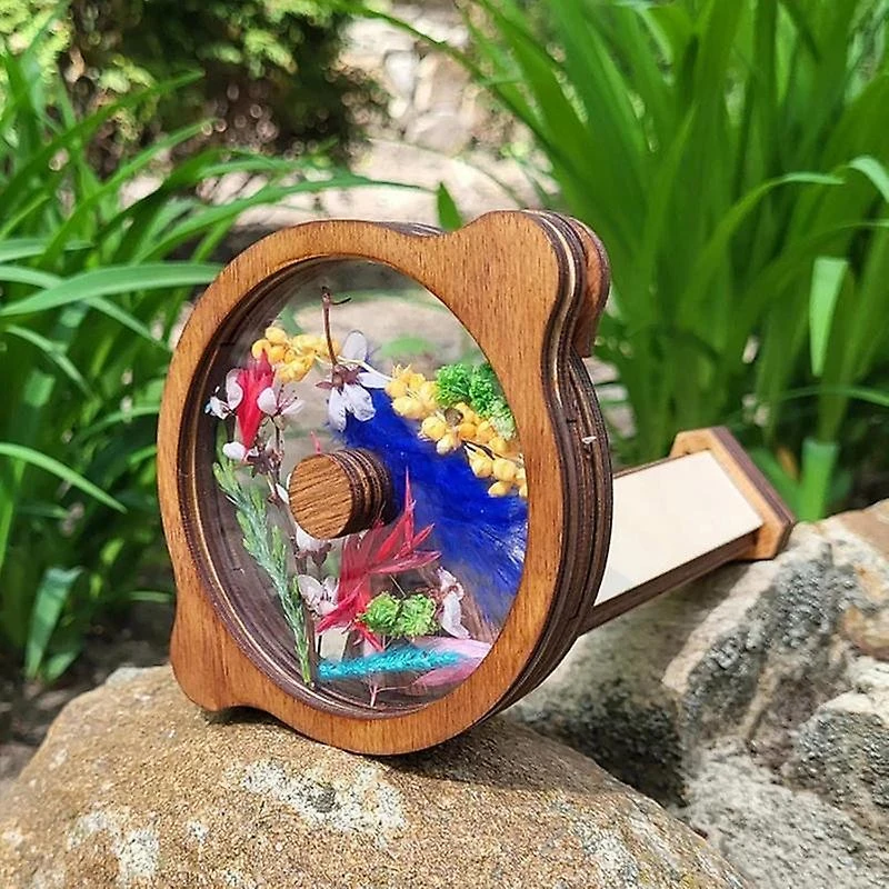 Kaleidoscope Novelty Diy Kit Wooden Magic Rotating Fillable Natural For Halloween Christmas 5 Kaleidoscope Novelty Diy Kit Wooden Magic Rotating Fillable Natural For Halloween Christmas - Billede 5